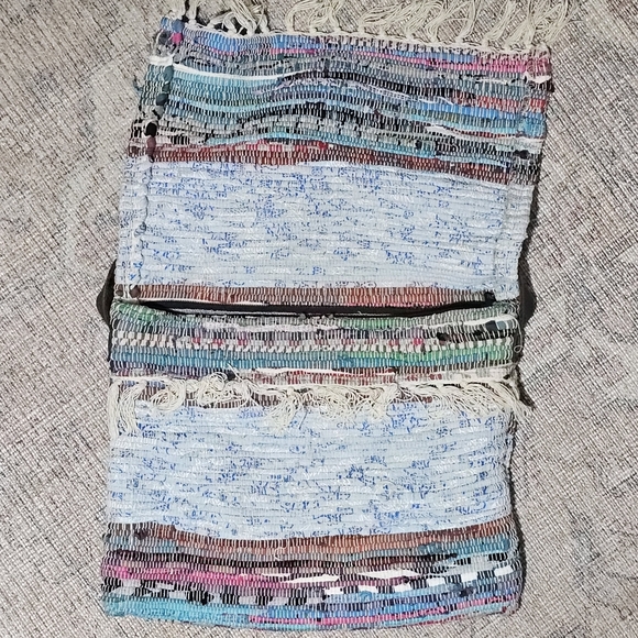 Native Honey Recycled Rag Rug Shoulder Bag Bohemian Festival Market School Indie - Picture 3 of 9
